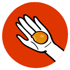 Dibujo de manos sosteniendo una cebolla organica