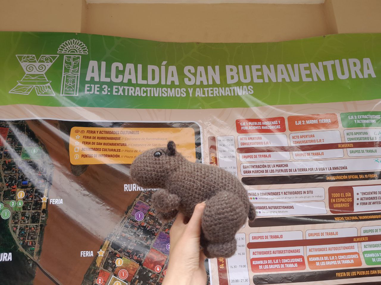 Coco, la mascota de Cosecha Colectiva, presente para hablar de consumo consciente